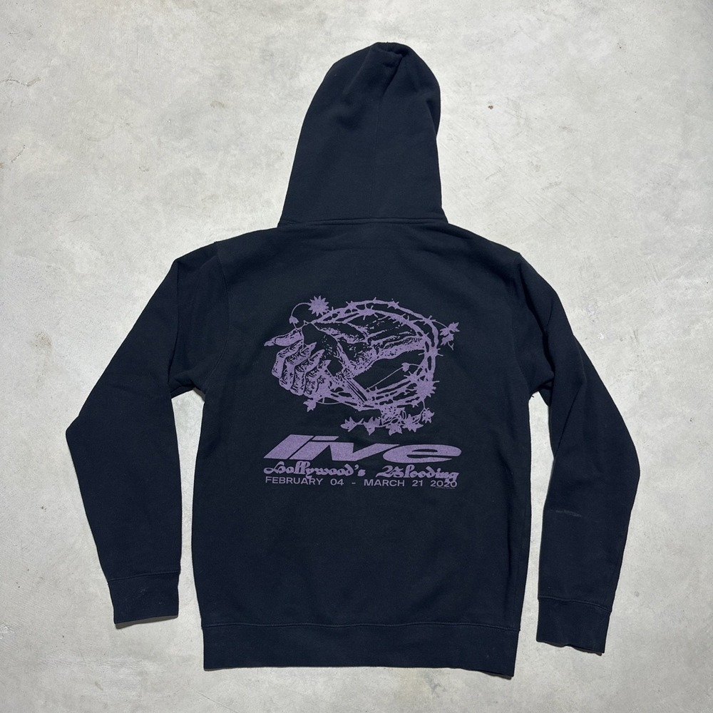Post Malone Hollywood's Bleeding Live Tour Print Sweatshirt Hoodie SZ Large